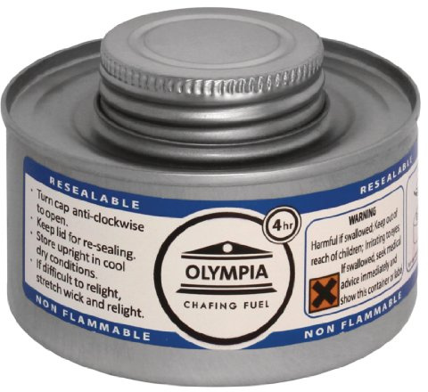 Olympia CB734 Liquid Chafing Fuel With Wick 4 Hour (Pack of 12), Silver