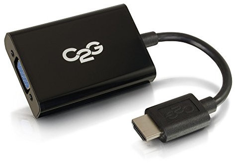 C2G HDMI® Male to VGA and Stereo Audio Female Adapter - Full HD 1080p HDMI to VGA and 3.5mm Jack Dongle - Black