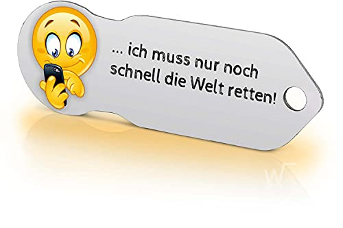 Code24 EinkaufswagenlöserSmilkey 'Ich muss nur noch schnell die Welt retten', Schlüsselanhänger mit Einkaufschip