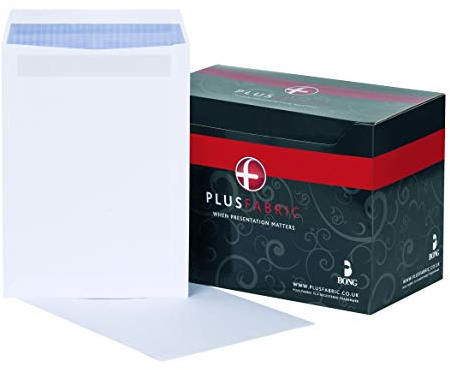 Plus Fabric C4 Prestige White 120gsm Self Seal Pocket Box of 250 Envelopes