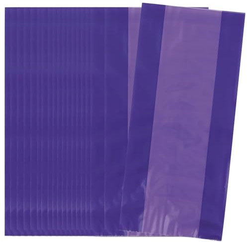 Purple Large Cellophane Bags (27cm x 12cm) 30 Count - Vibrant and Durable Packaging for Gifts and Treats