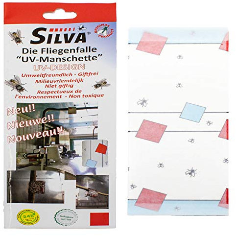 Silva - UV-Manschette - 12 Bögen à 12 cm x 30 cm - Fliegenfalle für Milchräume