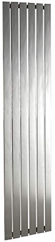 450mm(w) x 1800mm(h) Luna Chrome Vertical Designer Radiator, 6 Flat Panels - 2931 BTUs Central Heating Feature Radiator
