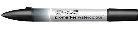 Winsor & Newton 0201465 Aquarellmarker - 2 Spitzen, Pinsel- und feiner Spitze, lichtecht, hochpigmentierte Aquarellfarben für Kalligrafie, Zeichnungen - Paynes Grau