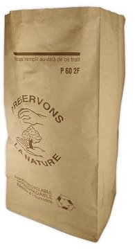 Lot de 10 Sacs Papier Compost Bio dégradable 60 L - Sans Support - Hermétiques - Résistent à l'Humidité - Kraft 2 Feuilles (Wet Strength)