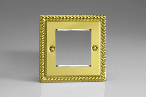 Varilight - Data Grid Face Plate For 2 Data Module Widths Georgian Brass - XGG2