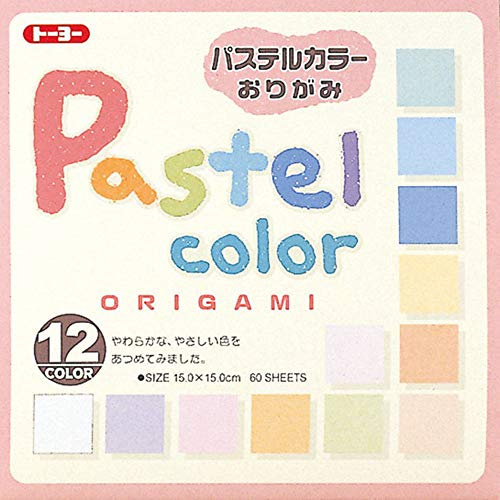 Toyo Origami, Pastell-Farbe 15 cm x 15 cm 12 Farben je 5