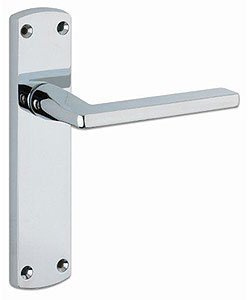leon lever on latch backplate - polished chrome from e-hardware