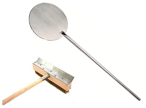 Pizzaofenschaber mit Bürste + Pizzaschaufel Edelstahl 107 cm