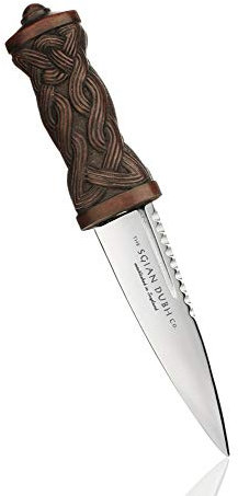 Eburya Keltischer Highland Sgian Dubh aus Schottland - Lederscheide & Crosshatch Muster