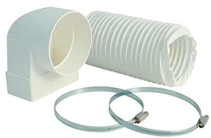 Fl.-Kanal-Umlenkstelle Schl. weiß 50cm, Ø 100mm, 2 Schellen,wei