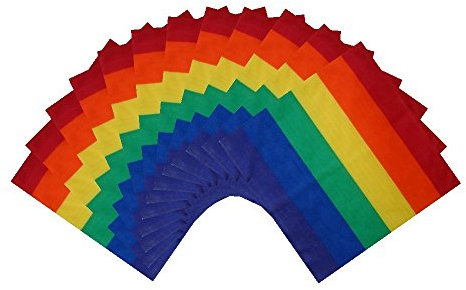 SSK Gay Pride Regenbogen-Bandanas, 12 Stück, 12 Stück, Rainbow - dicke Streifen, Einheitsgröße