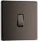 BG Electrical Single Wall Light Switch, 2 Way, Screwless Front Plate, Slim Profile, Premium Flatplate, Black Nickel, 20A, 16AX, FBN12