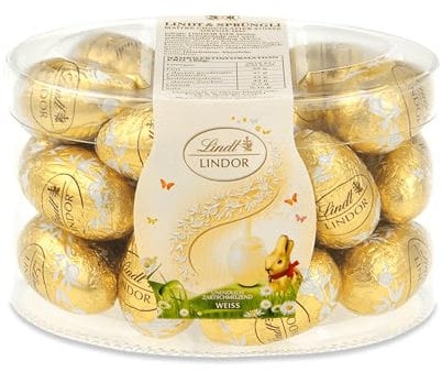 Lindt Schokolade LINDOR Eier Weiß | 450 g | LINDOR Eier Weiß mit zartschmelzender Füllung | Oster Schokolade | Schokoladengeschenk | Ostereier | Schokoeier