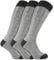 Workforce - 3 Pairs Mens Extra Long Knee High Thick Warm Wool Rich Knitted Boot Socks (WFH0035GRY)(Size: 6-11 UK)