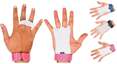 ULTRA FITNESS Kids Children Sizes gymnastic leather palm hand grips protectors junior (Pink, X-Small)
