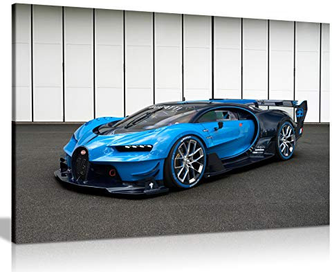 Kunstdruck auf Leinwand „Bugatti Vision Gran Turismo Hypercar“, Wandkunst, großes A1-Format, 76,2 x 50,8 cm