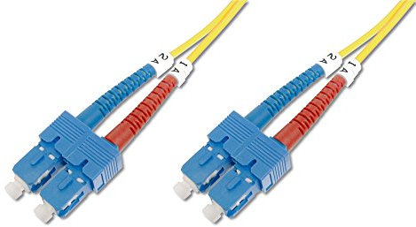 DIGITUS DK-2922-10 – Glasfaserkabel OS2 – 10 m – SC zu SC – Duplex LWL Kabel – 1/10 Gbit/s – SM Singlemode Glasfaser LAN Kabel – Fasertyp: 9/125 µ – Gelb (Yellow)