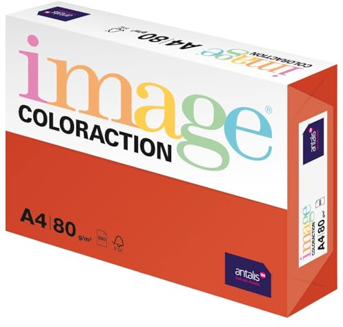 Image Coloraction London - farbiges Kopierpapier - DIN A4, 210 x 297 mm, 80 g/m² - buntes, holzfreies Druckerpapier für Kopierer - 500 Blatt - Ziegelrot