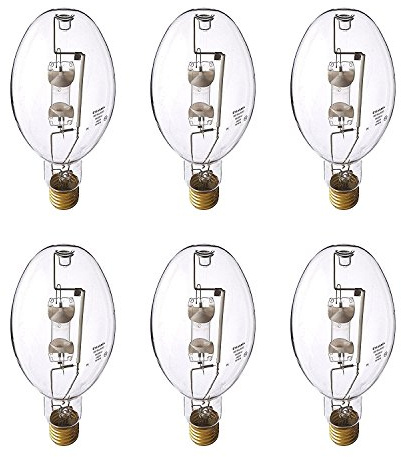 Sylvania ED37 400W Clear Metal Halide Lamp E39 Mogul Screw Bulbs, 6 Pack | 640366