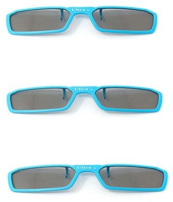 Ultra 3 Blue Pairs 3D Clip On Glasses Passive 3D Glasses Men Women Compatible with RealD Cinemas 3D Glasses for TV Movie Glasses For Prescription Glass Wearers Circular Polorised Cinema 3D Glasses