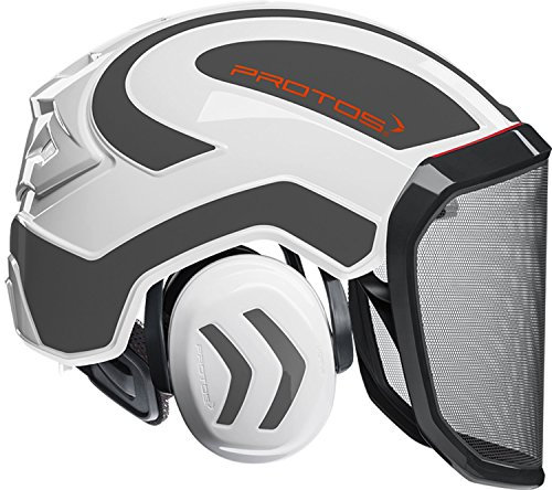 Protos Unisex – Erwachsene Integral Forest Forstschutz-Helm, Weiß/Grau, 54-62cm