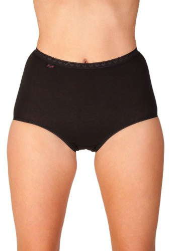 Camille Womens Ladies Black Three Pack Cotton Maxi Briefs 20