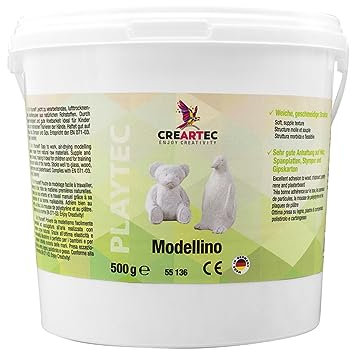 CREARTEC Modellino Modelliermehl - hautneutral - schadstofffrei - zum Modellieren von individuellen Figuren - 500g - Made in Germany