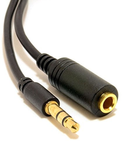 kenable Slimline PRO 3.5mm Jack to Stereo Jack Socket Headphone Extension Cable 2m [2 metres]