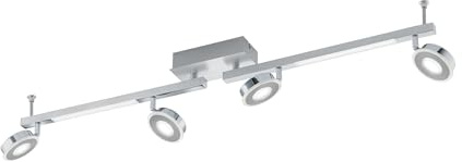 EGLO LED Deckenlampe Cardillio, Deckenstrahler, Alu, Stahl in alu, chrom | Kunststoff in satiniert warmweiß