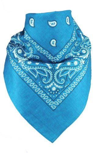 Harrys-Collection Unisex Bandana Bindetuch 100% Baumwolle (1 er 6 er oder 12 er Pack), Farbe:türkis