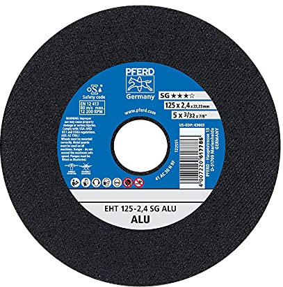 PFERD Trennscheibe SG ALU 1 Stück | 125 x 2,4 x 22,23 mm, gerade | 61331550 – für Aluminium und weitere NE-Metalle