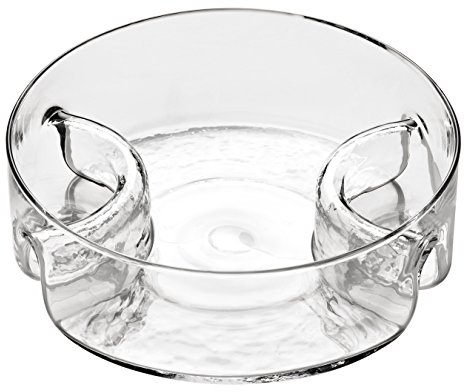Premier Housewares Glass 3 Section Serving Dish, Clear