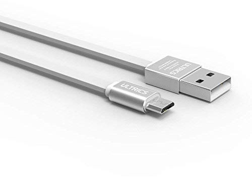 ULTRICS Micro USB Cable 1M, Flat USB to Micro USB Charging Cable Android Charger Cable Data Sync Lead Compatible with Galaxy S7/S6 Edge, Sony, HTC, LG, Moto, Tablets, PS4 (White)