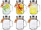 6er Set Trinkgläser mit Deckel und Strohhalm – 16oz/473ml Mason Jar Trinkglas limonadengläser, Glas mit Henkel und Strohhalm, Smoothie Gläser, Trinkglas für Eiskaffee
