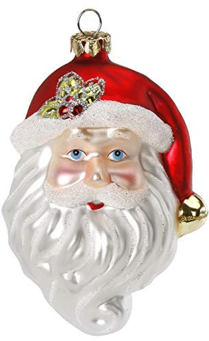 Magic Weihnachtskugeln Christbaumschmuck Glas Weihnachtsmann Kopf 9.5cm