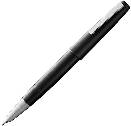 Lamy 2000 black Füller – edler Füllfederhalter im robusten Gehäuse aus Polycarbonat – 14 kt. Goldfeder, partiell platiniert & in Strichbreite OBB
