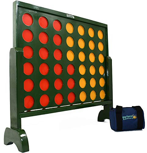 Big Game Hunters 517 Jumbo 4 in a Row 85 x 75 Centimetres, Wooden Giant Connect 4 Counters Garden Game