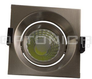 optonicaled 8 W LED COB Einbauleuchte, quadratisch, drehbar – Inox