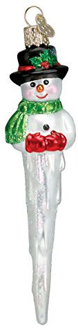 Old World Weihnachten Eiszapfen Schneemann Glas mundgeblasen Ornament