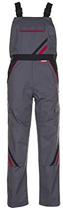 Planam 2332051 Highline Latzhose, Schiefer/Schwarz/Rot, Größe 51