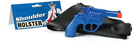 Bristol Novelty BA312 Gangster Shoulder Holster and Gun, Unisex-Adult, Blue, One Size Halloween