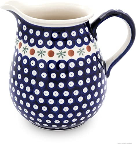 Polish Pottery Boleslawiec - Brocca da 2 litri o 3,5 pinte, motivo a pois rossi