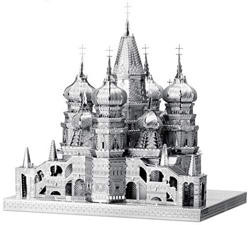 Fascinations ICX006 Metal Earth Metallbausätze - Wahrzeichen St. Basilius Kathedrale, lasergeschnittener 3D-Konstruktionsbausatz, 3D Metall Puzzle, DIY Modellbausatz mit 2 Metallplatinen, ab 14 Jahre