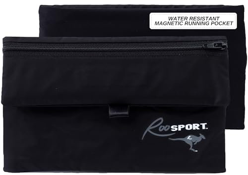 RooSport Plus magnetische Lauftasche, hält jedes Handy, Portemonnaie oder Kopfhörer beim Laufen, Schwarz