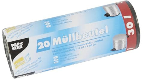PAPSTAR 12065 Müllbeutel, 30 Liter, HDPE-Folie grau