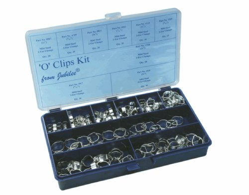 Jubilee OK175MS - Kit composto da 175 fascette stringitubo a 2 orecchie, in acciaio dolce, misure assortite