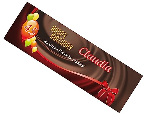 Herz & Heim® riesige Schokolade zum Geburtstag mit Wunsch- Alter, Name und Text 300g