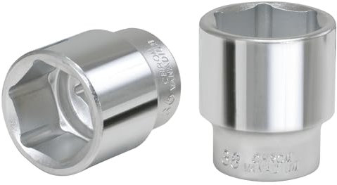 KS Tools 911.3407 - Douille 6 pans - 3/4'' - 33 mm - Version courte - Chrome Vanadium - Finition satinée
