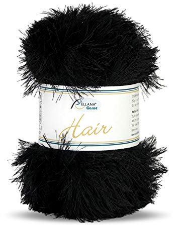 Rellana Hair, Fransengarn, 50 g Knäuel, versch. Farben (schwarz)